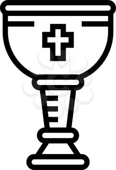 wine christianity cup line icon vector. wine christianity cup sign. isolated contour symbol black illustration
