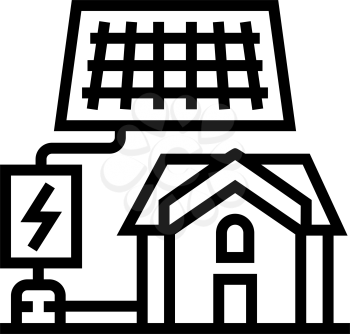 solar electricity installation line icon vector. solar electricity installation sign. isolated contour symbol black illustration