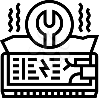 air conditioning repair line icon vector. air conditioning repair sign. isolated contour symbol black illustration