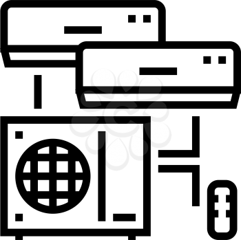 split system line icon vector. split system sign. isolated contour symbol black illustration