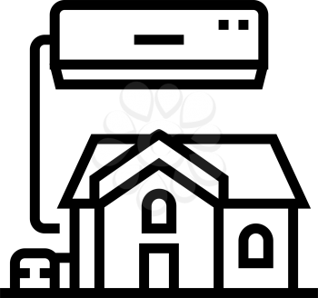 residential conditioning system line icon vector. residential conditioning system sign. isolated contour symbol black illustration