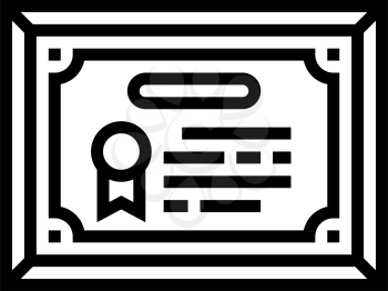 diploma or educational certificate line icon vector. diploma or educational certificate sign. isolated contour symbol black illustration