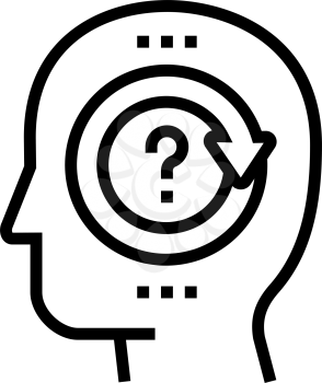 pondering question line icon vector. pondering question sign. isolated contour symbol black illustration