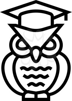 wisdom owl line icon vector. wisdom owl sign. isolated contour symbol black illustration