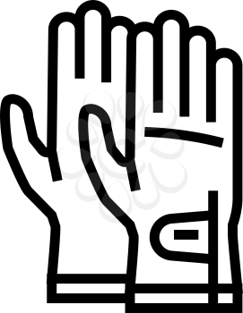 gloves golf player accessory line icon vector. gloves golf player accessory sign. isolated contour symbol black illustration