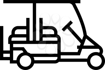 caddy golf club car line icon vector. caddy golf club car sign. isolated contour symbol black illustration