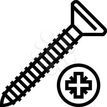 wood screw line icon vector. wood screw sign. isolated contour symbol black illustration