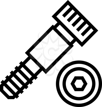 shoulder screw line icon vector. shoulder screw sign. isolated contour symbol black illustration