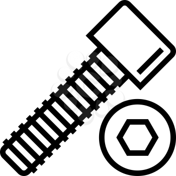 socket head screw line icon vector. socket head screw sign. isolated contour symbol black illustration