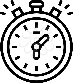 stopwatch playing time counting line icon vector. stopwatch playing time counting sign. isolated contour symbol black illustration