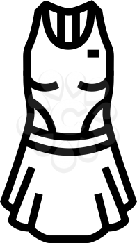 women tennis apparel line icon vector. women tennis apparel sign. isolated contour symbol black illustration
