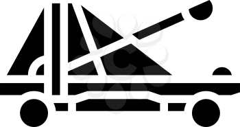catapult weapon ancient rome glyph icon vector. catapult weapon ancient rome sign. isolated contour symbol black illustration
