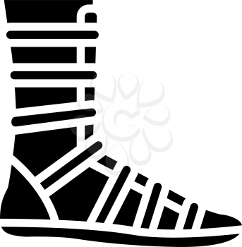 warrior shoe ancient rome glyph icon vector. warrior shoe ancient rome sign. isolated contour symbol black illustration