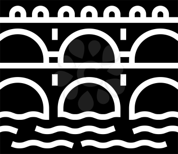 aqueduct ancient rome construction glyph icon vector. aqueduct ancient rome construction sign. isolated contour symbol black illustration