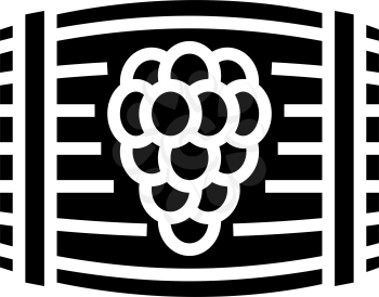 wine barrel glyph icon vector. wine barrel sign. isolated contour symbol black illustration