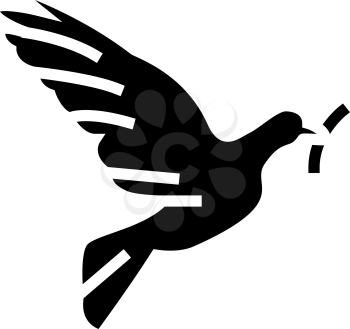 pigeon bird christianity glyph icon vector. pigeon bird christianity sign. isolated contour symbol black illustration