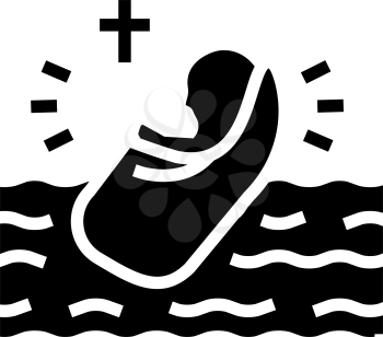 baptism christianity glyph icon vector. baptism christianity sign. isolated contour symbol black illustration