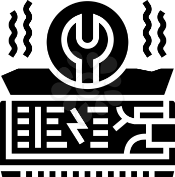 air conditioning repair glyph icon vector. air conditioning repair sign. isolated contour symbol black illustration