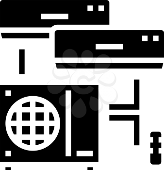 split system glyph icon vector. split system sign. isolated contour symbol black illustration