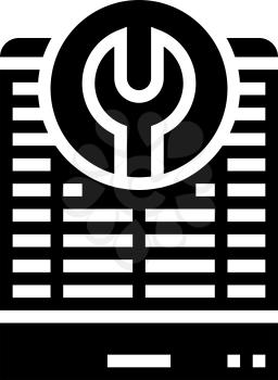 heat pump repair glyph icon vector. heat pump repair sign. isolated contour symbol black illustration