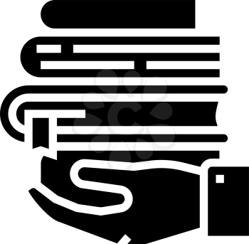 educational literature glyph icon vector. educational literature sign. isolated contour symbol black illustration