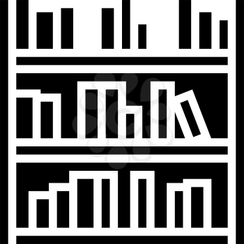 library shelf with books glyph icon vector. library shelf with books sign. isolated contour symbol black illustration