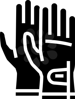 gloves golf player accessory glyph icon vector. gloves golf player accessory sign. isolated contour symbol black illustration