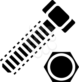 hex head bolt glyph icon vector. hex head bolt sign. isolated contour symbol black illustration