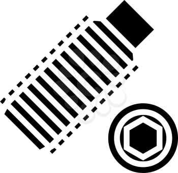 set screw glyph icon vector. set screw sign. isolated contour symbol black illustration