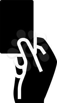 red card from arbitrator glyph icon vector. red card from arbitrator sign. isolated contour symbol black illustration