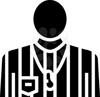 arbitrator judge or referee soccer glyph icon vector. arbitrator judge or referee soccer sign. isolated contour symbol black illustration