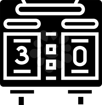 scoreboard soccer glyph icon vector. scoreboard soccer sign. isolated contour symbol black illustration