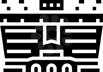 stadium soccer glyph icon vector. stadium soccer sign. isolated contour symbol black illustration