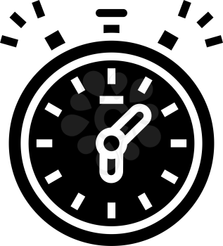 stopwatch playing time counting glyph icon vector. stopwatch playing time counting sign. isolated contour symbol black illustration