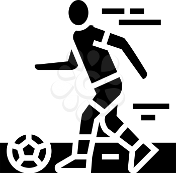 football player glyph icon vector. football player sign. isolated contour symbol black illustration