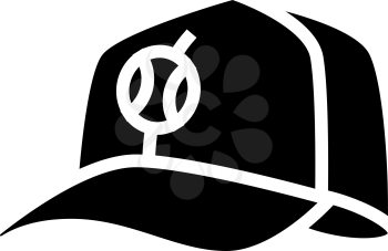 cap tennis player glyph icon vector. cap tennis player sign. isolated contour symbol black illustration