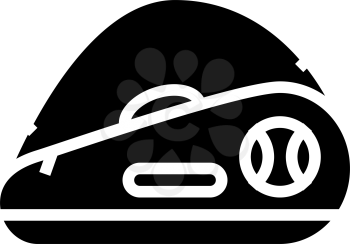 tennis bag glyph icon vector. tennis bag sign. isolated contour symbol black illustration