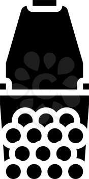 ball hopper tennis glyph icon vector. ball hopper tennis sign. isolated contour symbol black illustration