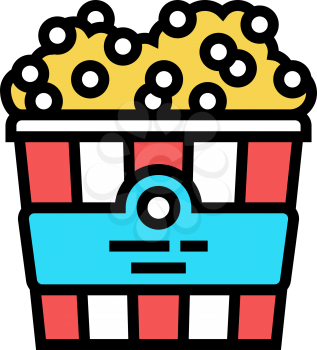 popcorn cinema food color icon vector. popcorn cinema food sign. isolated symbol illustration