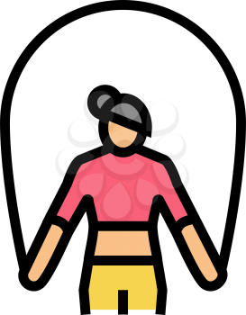 skipping rope training athlete color icon vector. skipping rope training athlete sign. isolated symbol illustration