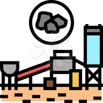 coal processing plant color icon vector. coal processing plant sign. isolated symbol illustration