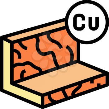 copper metal profile color icon vector. copper metal profile sign. isolated symbol illustration