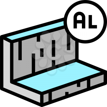 aluminum metal profile color icon vector. aluminum metal profile sign. isolated symbol illustration