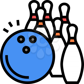 bowling game color icon vector. bowling game sign. isolated symbol illustration