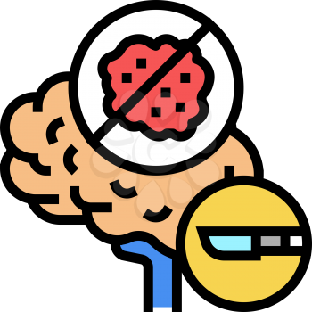 brain tumor surgery color icon vector. brain tumor surgery sign. isolated symbol illustration