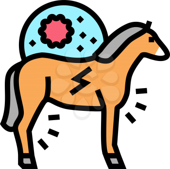 encephalitis horse color icon vector. encephalitis horse sign. isolated symbol illustration
