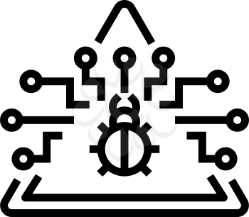 defense data base line icon vector. defense data base sign. isolated contour symbol black illustration