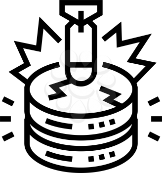 attack database line icon vector. attack database sign. isolated contour symbol black illustration