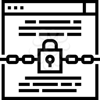 padlock security technology tool line icon vector. padlock security technology tool sign. isolated contour symbol black illustration