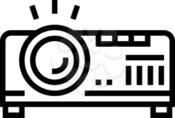 projector electronic device cinema line icon vector. projector electronic device cinema sign. isolated contour symbol black illustration